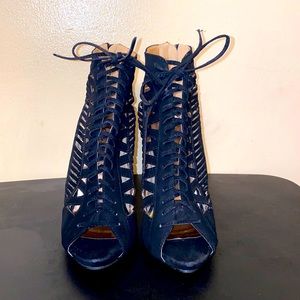 Black heels with cut out details for sale